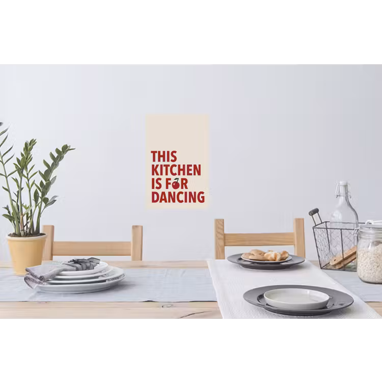 Rood - Quote - Kersen Muursticker klein -eettafel