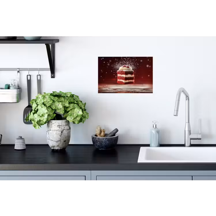 Rode - Velvet - Taart - Eten Muursticker klein -keuken