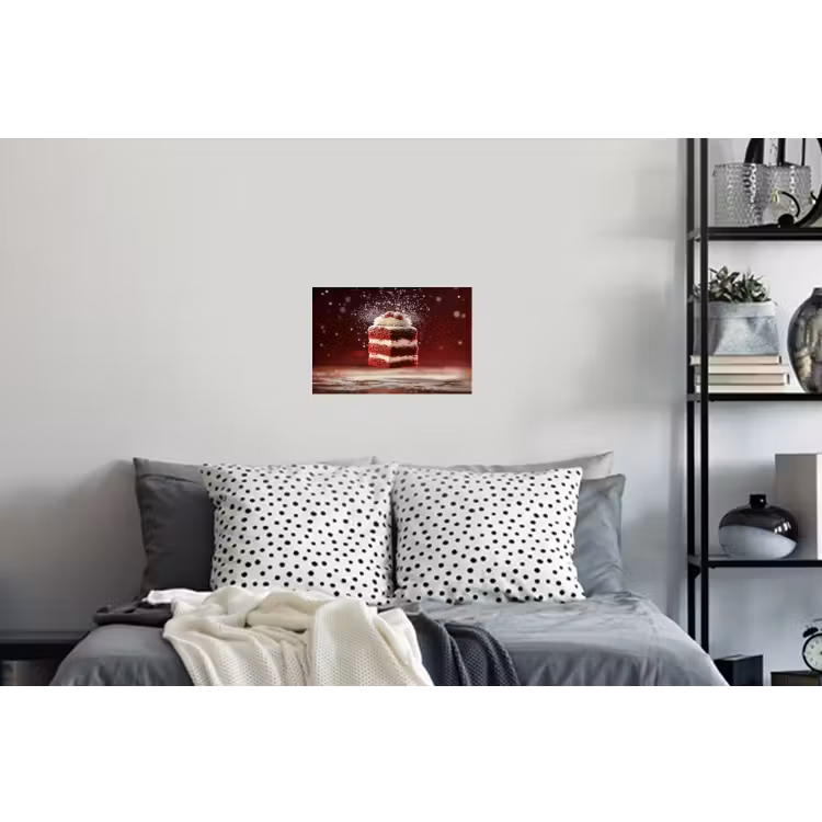 Rode - Velvet - Taart - Eten Muursticker klein -slaapkamer