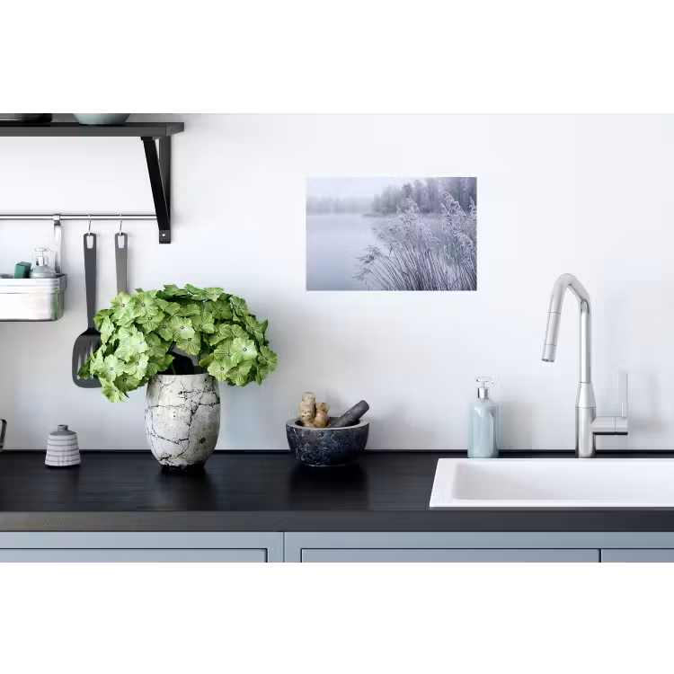 Riet - Bevroren - Winter - Natuur Muursticker klein -keuken