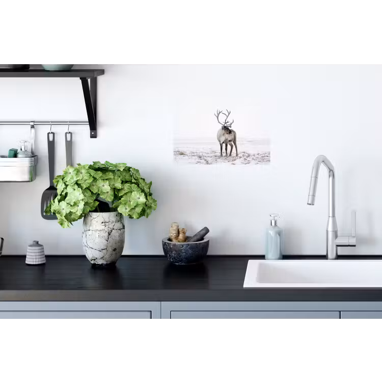 Rendier - Gewei - Sneeuw - Winter Muursticker klein -keuken