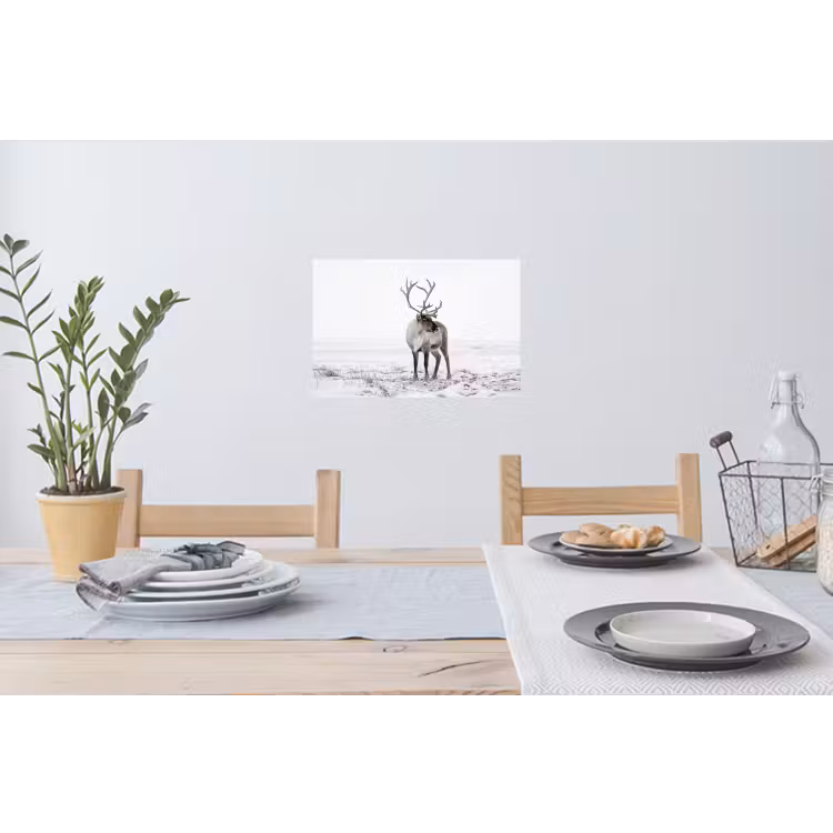 Rendier - Gewei - Sneeuw - Winter Muursticker klein -eettafel
