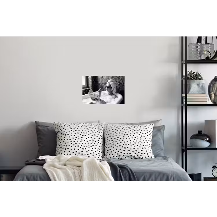 Relaxt - Bad - Zwart - Wit Muursticker klein -slaapkamer