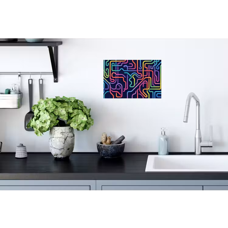 Retro - Abstract - Neon Muursticker klein -keuken