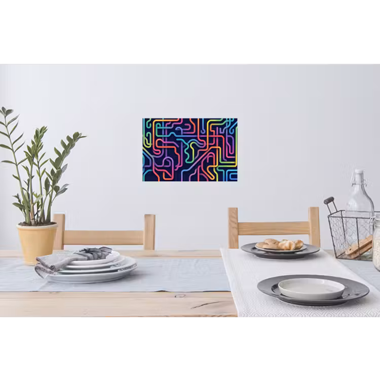 Retro - Abstract - Neon Muursticker klein -eettafel