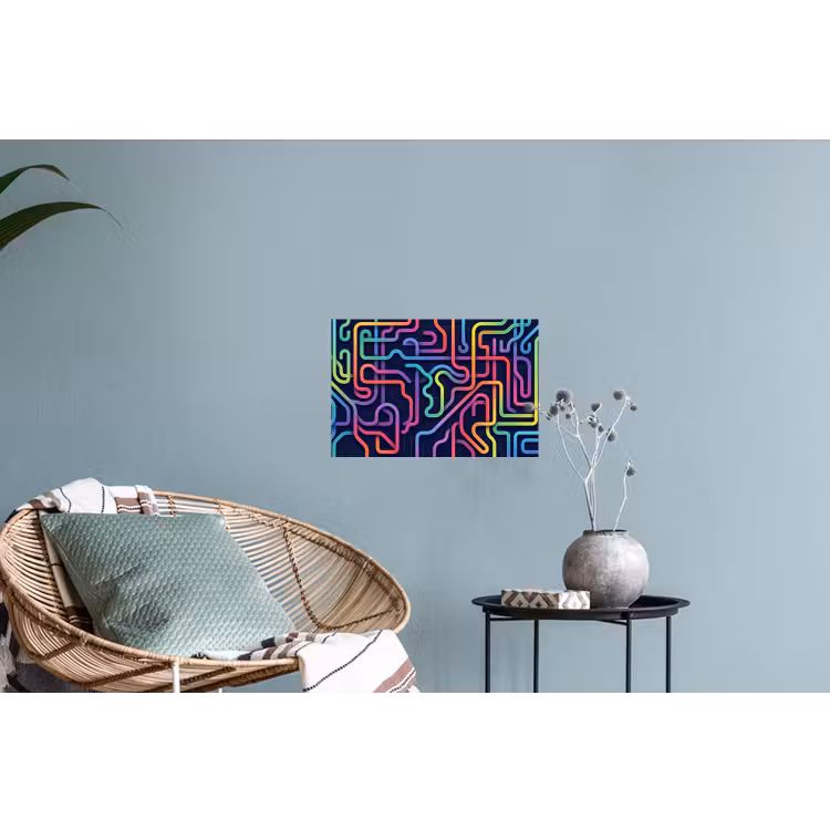 Retro - Abstract - Neon Muursticker klein -plant