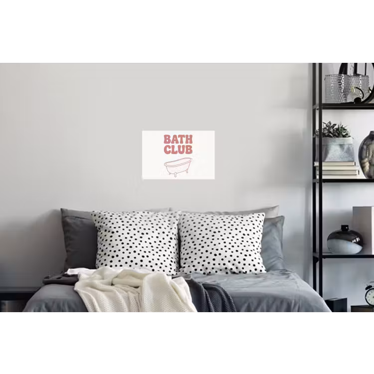 Retro - Bad - Roze Muursticker klein -slaapkamer