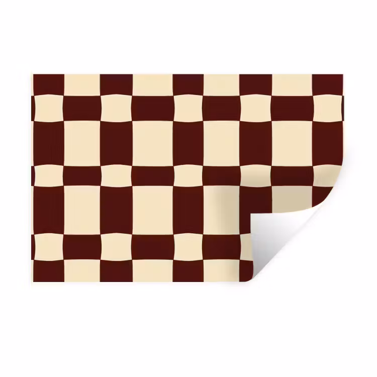 Retro - Patroon - Bruin Muursticker klein 286 -3d