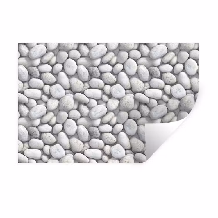 Steentjes - Grijs - Ovaal Muursticker klein 286 -3d