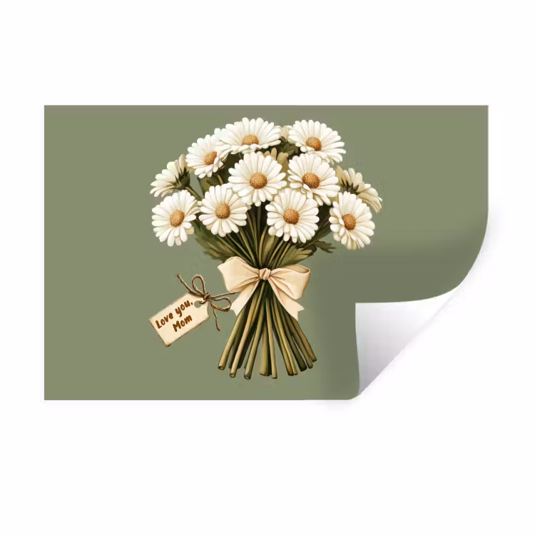 Lint - Boeket - Groen - Quote Muursticker klein -3d