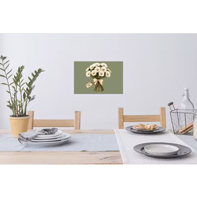 Lint - Boeket - Groen - Quote Muursticker klein -eettafel