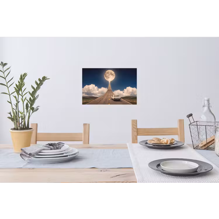 Wall Sticker - Road - Moon - Night - Weg - Maan - Nacht Muursticker klein