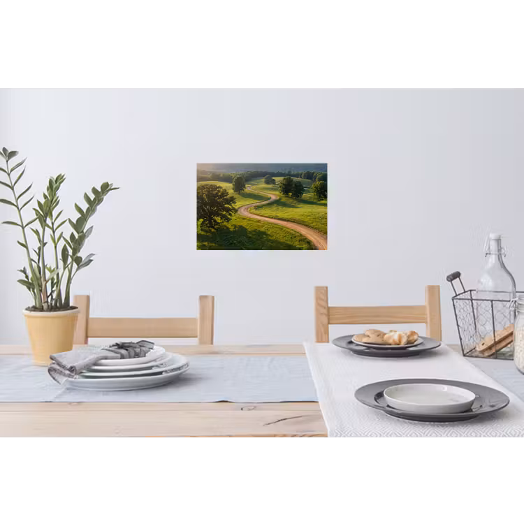 Weg - Weide - Natuur - Groen Muursticker klein -eettafel