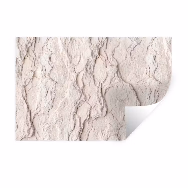 Rots - Structuur - Natuur - Beige - Abstract Muursticker klein -3d