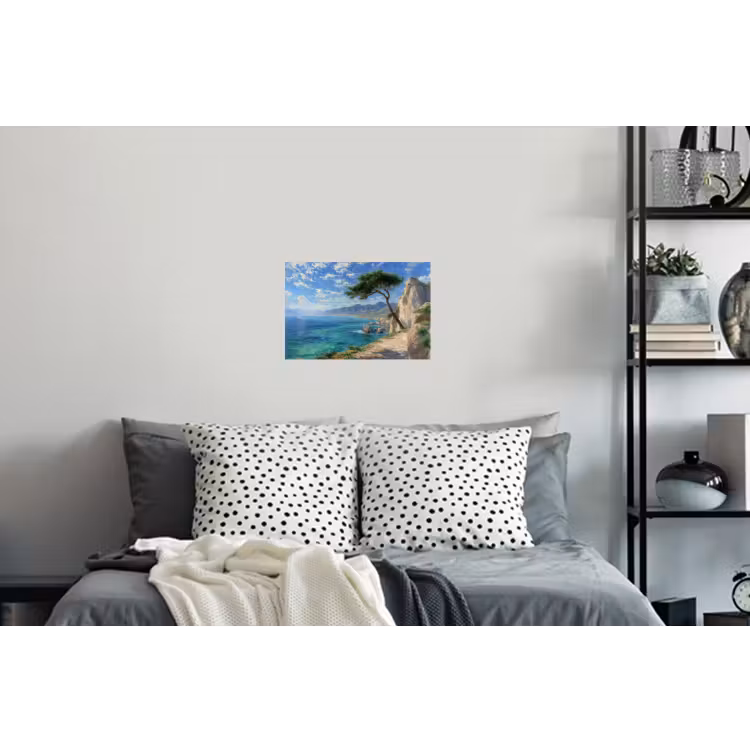 Rotsen - Kustlijn - Boom - Bergen Muursticker klein -slaapkamer
