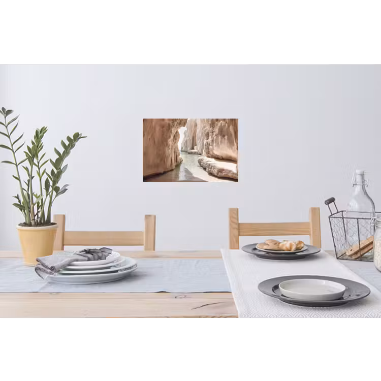 Rotsen - Zee - Zand - Kloof Muursticker klein -eettafel