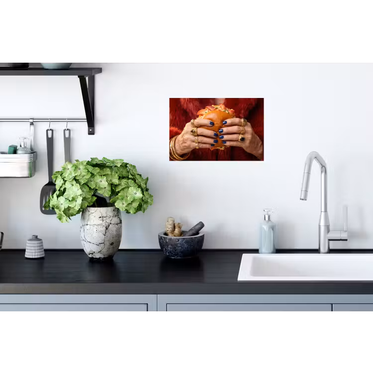 Broodje - Bontjas - Goud Muursticker klein -keuken