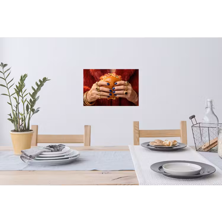 Broodje - Bontjas - Goud Muursticker klein -eettafel