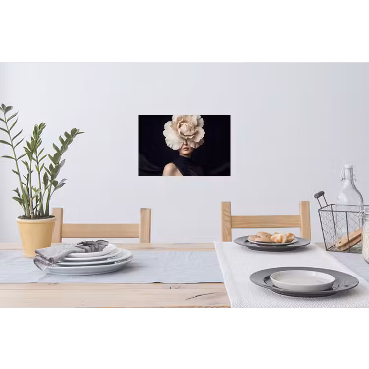 Roos - Tijdloos - Zwart Muursticker klein -eettafel