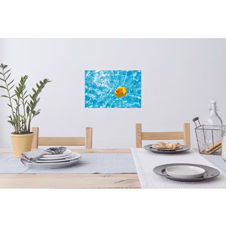 Badeend - Dobberen - Blauw Muursticker klein -eettafel