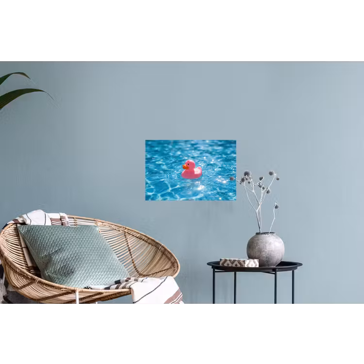 Badeend - Dobberend - Roze Muursticker klein -plant