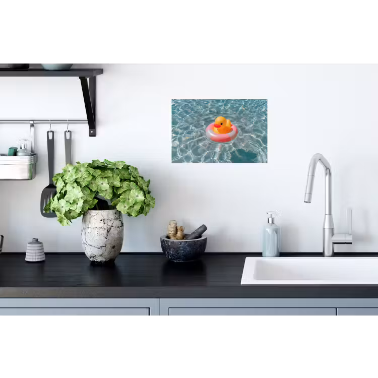 Badeend - Zwemband - Geel Muursticker klein -keuken