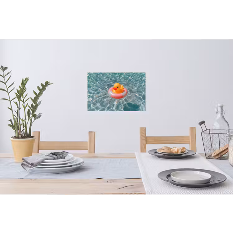 Badeend - Zwemband - Geel Muursticker klein -eettafel