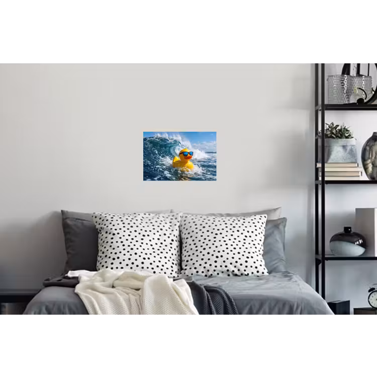 Badeend - Stoer - Golven Muursticker klein -slaapkamer