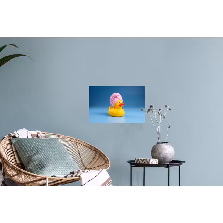 Badeend - Handdoek - Blauw Muursticker klein -plant