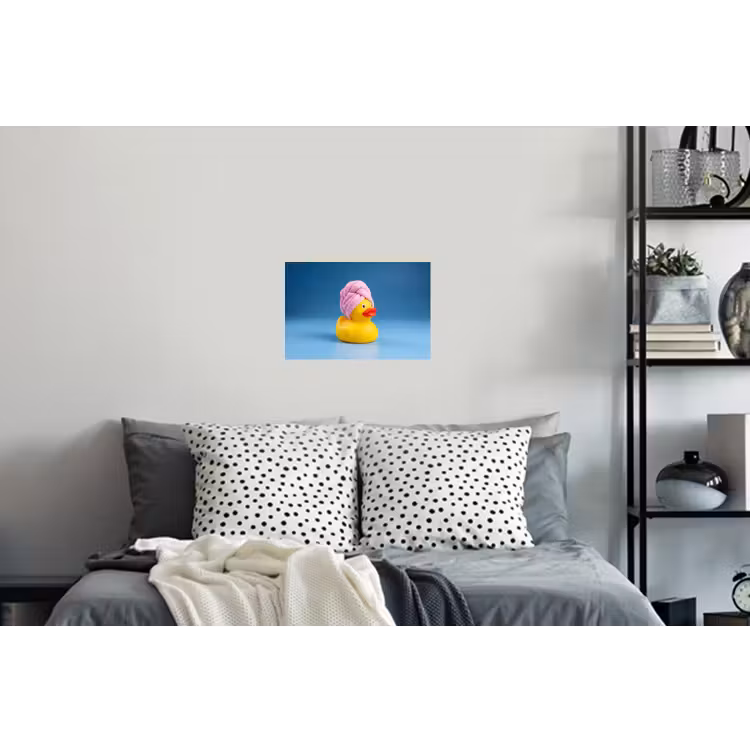 Badeend - Handdoek - Blauw Muursticker klein -slaapkamer