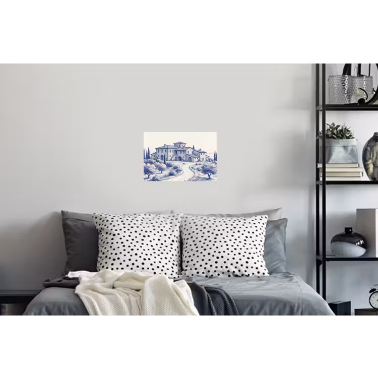 Rustiek - Landgoed - Blauw Muursticker klein -slaapkamer