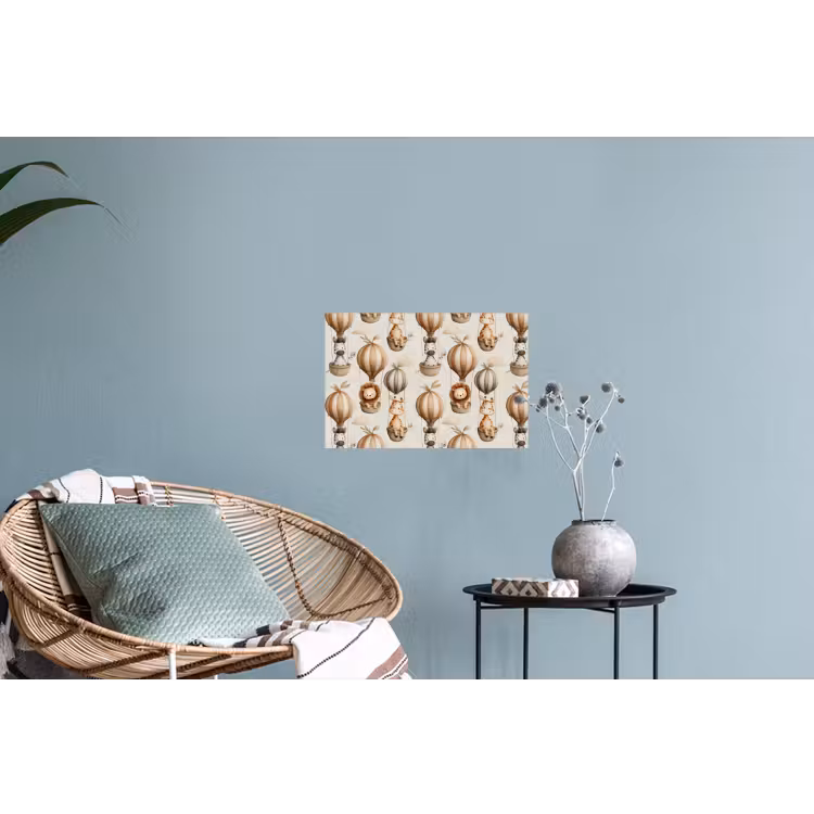 Safari - Luchtballonen - Taupe Muursticker klein 286 -plant