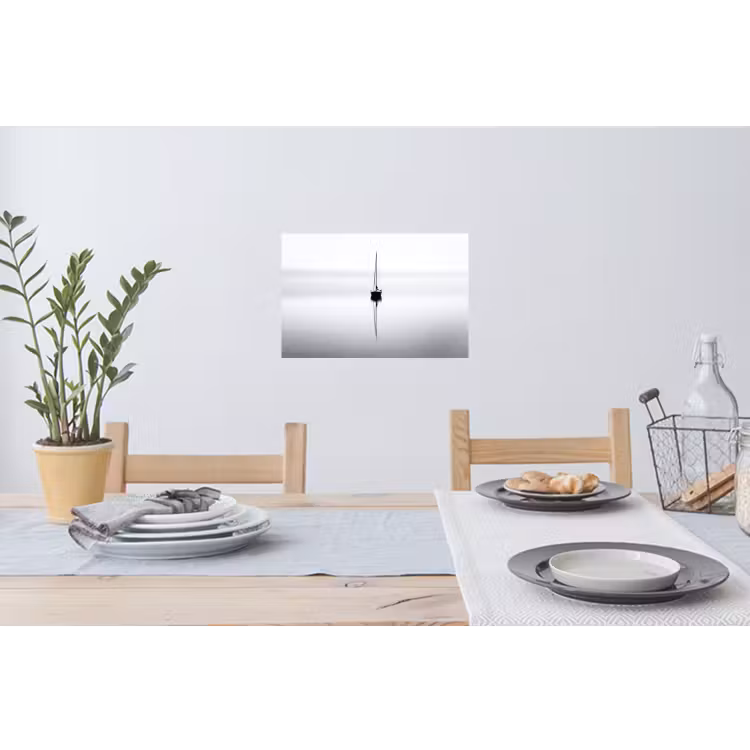 Zeilboot - Zwart - Water - Silhouet Muursticker klein -eettafel
