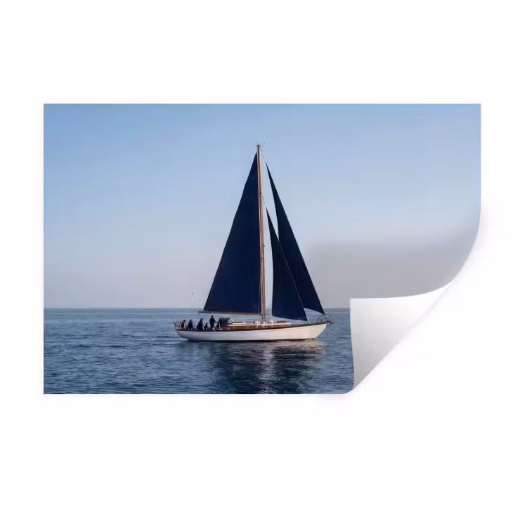 Zeilboot - Zee - Blauw Muursticker klein -3d