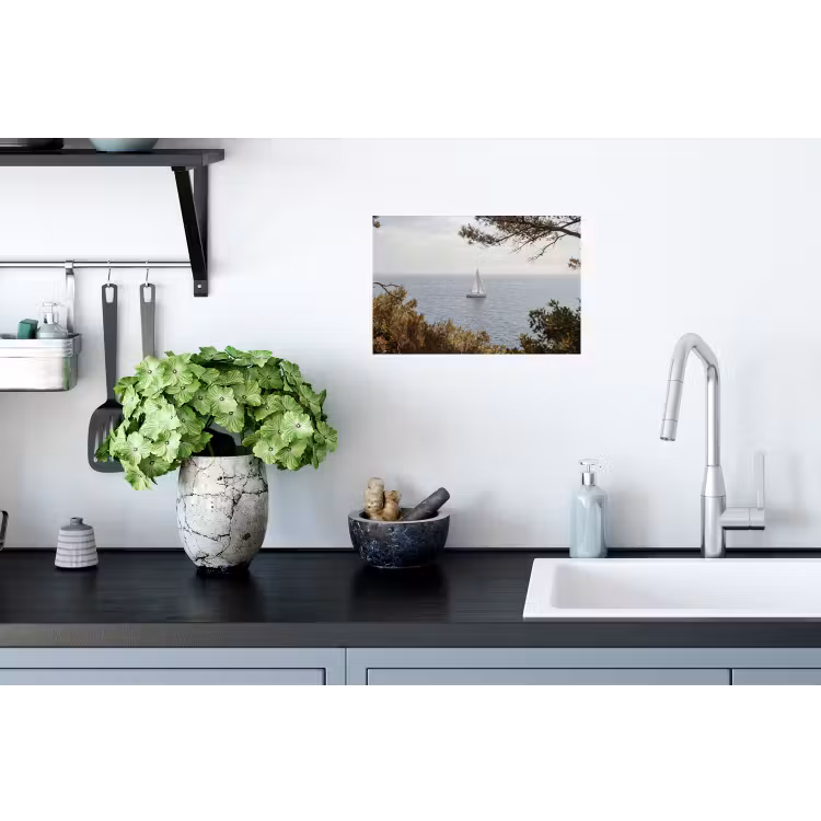 Wall Sticker - Sailboat - trees - water - Zeilboot - bomen - water Muursticker klein