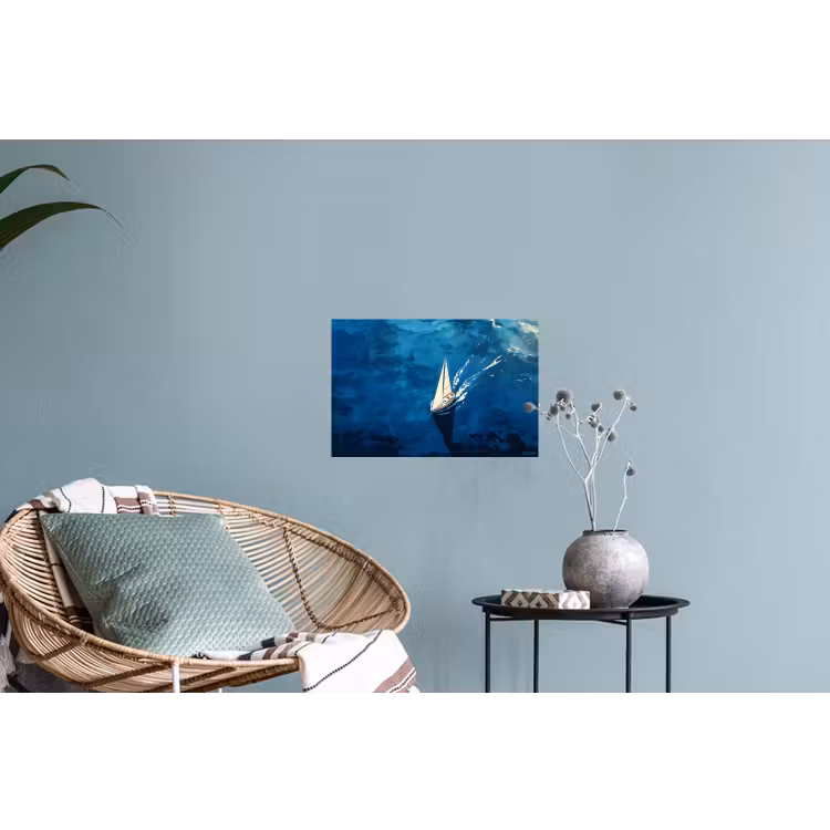 Zeilboot - Water - Abstract - Schaduw Muursticker klein -plant
