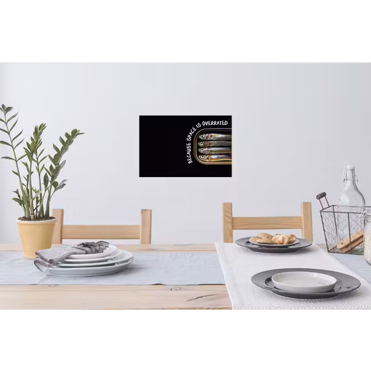 Sardines - Tekst - Vis - Blik Muursticker klein -eettafel