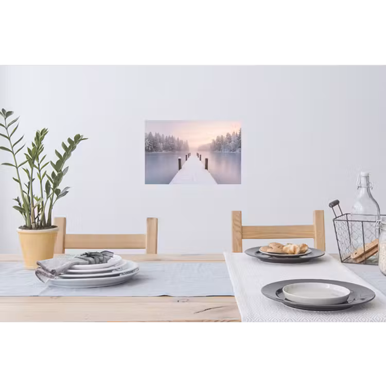 Steiger - Meer - Mist - Winter - Serene Muursticker klein -eettafel