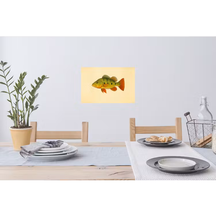 Schubben - Vis - Groen - Illustratie Muursticker klein -eettafel