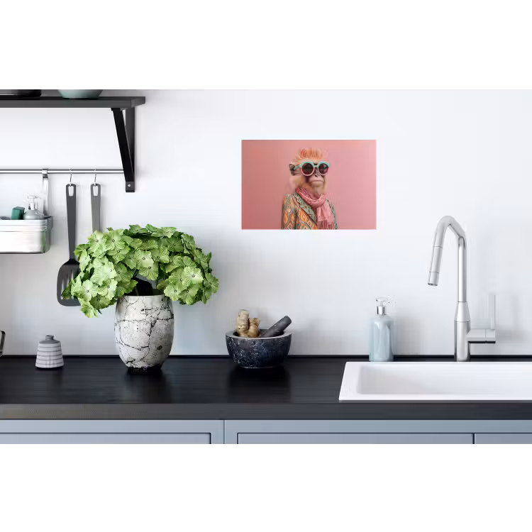 Sjaal - Aap - Zonnebril - Jasje Muursticker klein -keuken