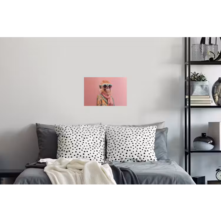 Sjaal - Aap - Zonnebril - Jasje Muursticker klein -slaapkamer