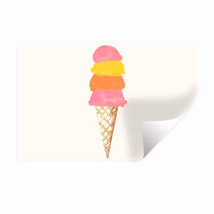 Schepijs - Hoorntje - Illustratie - Minimalistisch Muursticker klein -3d