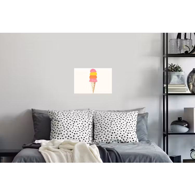 Schepijs - Hoorntje - Illustratie - Minimalistisch Muursticker klein -slaapkamer