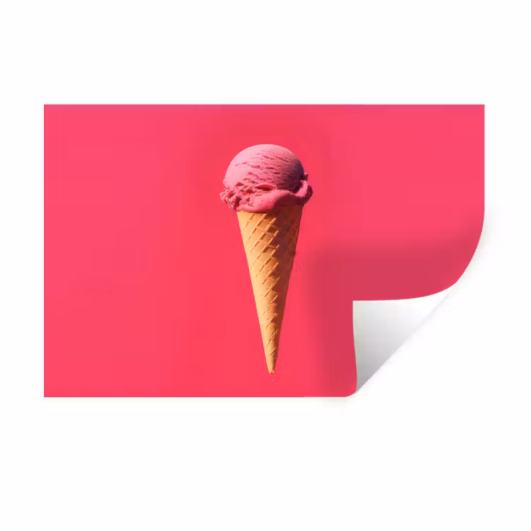 Schepijs - Roze - Hoorntje Muursticker klein -3d