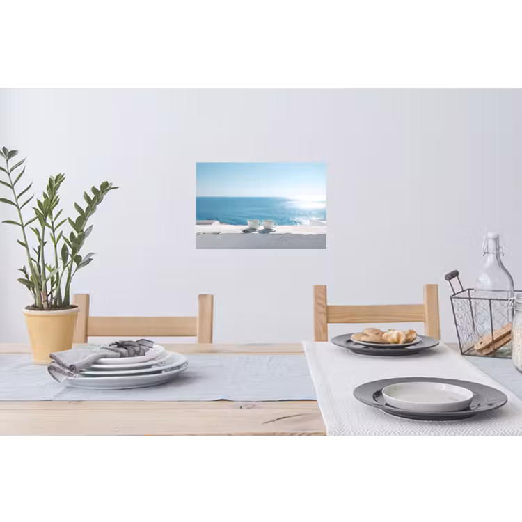 Zee - Koffiekopjes - Zomers Muursticker klein -eettafel