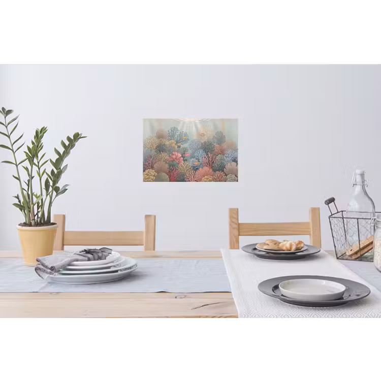 Zee - Koraal - Vis - Natuur - Kleurrijk Muursticker klein -eettafel