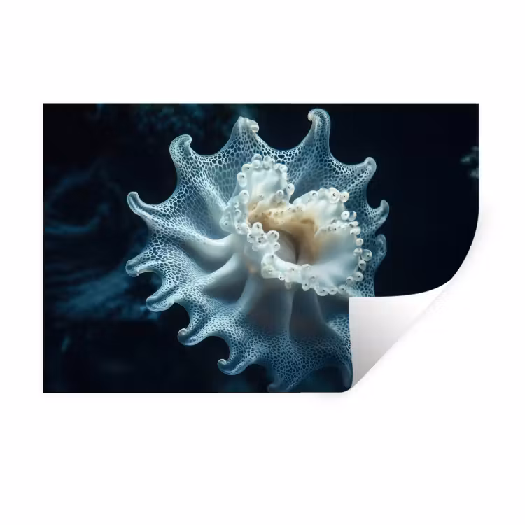 Zeewezen - Wit - Golven - Water Muursticker klein -3d