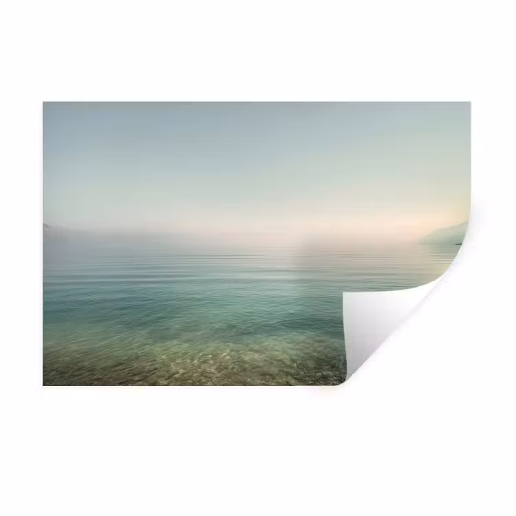 Zee - Horizon - Blauw - Mist Muursticker klein -3d