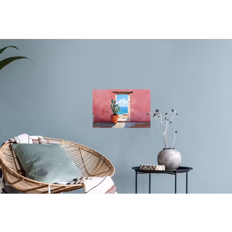 Zee - Roze - Cactus Muursticker klein -plant