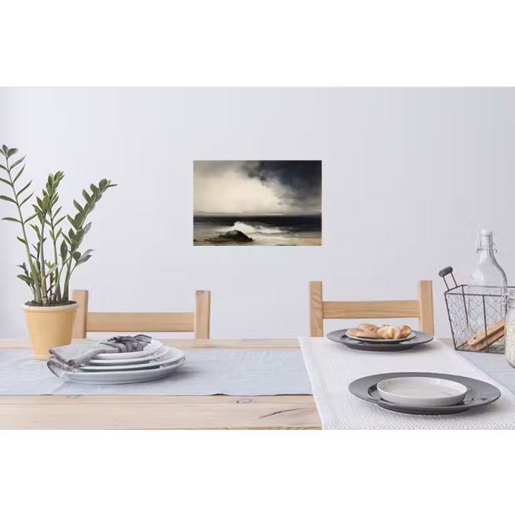 Zee - Rotsen - Storm Muursticker klein -eettafel